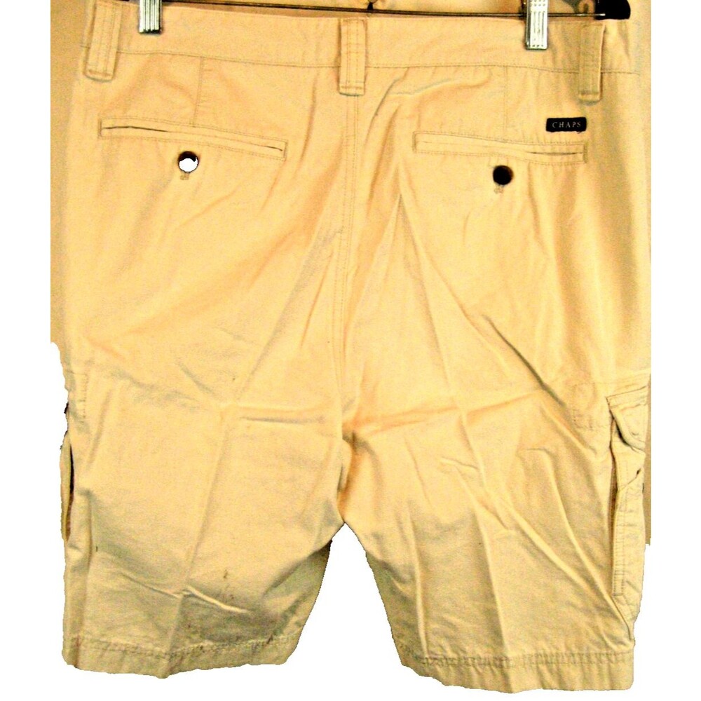 Mens Chaps Ralph Lauren Tan Cotton Cargo Shorts w Concealed Carry Pocket 34x10 - Picture 2 of 5